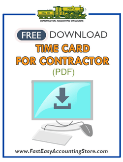 Free Contractor Time Card PDF Template - Fast Easy Accounting Store