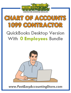 1099 Contractor QuickBooks Chart of Accounts Desktop Version With 0 Employees Bundle - Fast Easy Accounting Store