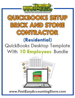 Brick And Stone Contractor Residential QuickBooks Setup Desktop Template 0-10 Employees Bundle - Fast Easy Accounting Store