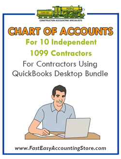 Chart Of Accounts For 10 Independent 1099 Contractors For Contractors Using QuickBooks Desktop Bundle - Fast Easy Accounting Store