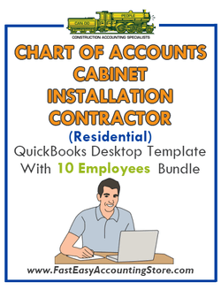 Cabinet Installation Contractor Residential QuickBooks Chart Of Accounts Desktop Version With 0-10 Employees Bundle - Fast Easy Accounting Store