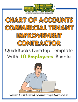 Commercial Tenant Improvement Contractor QuickBooks Chart Of Accounts Desktop Version With 0-10 Employees Bundle - Fast Easy Accounting Store