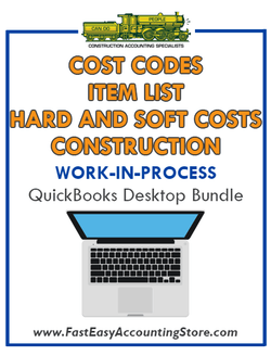 QuickBooks Cost Codes Item List Hard And Soft Costs Construction (WIP) Desktop Bundle - Fast Easy Accounting Store