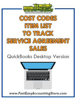 QuickBooks Cost Codes Item List To Track Service Agreement Sales Desktop Version Bundle - Fast Easy Accounting Store