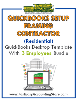Framing Contractor Residential QuickBooks Setup Desktop Template 0-3 Employees Bundle - Fast Easy Accounting Store