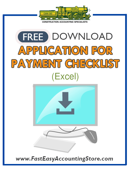 Free Contractor Application For Payment Checklist Excel Template - Fast Easy Accounting Store