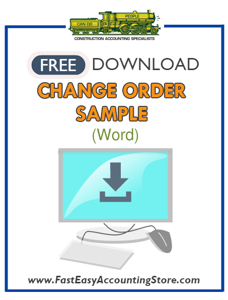 Free Contractor Change Order Word Template - Fast Easy Accounting Store
