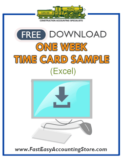 Free Contractor Weekly Time Card Excel Template - Fast Easy Accounting Store