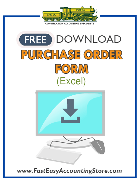 Free Contractor Purchase Order Excel Template - Fast Easy Accounting Store