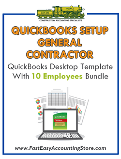 General Contractor QuickBooks Setup Desktop Template With 10 Employees Bundle - Fast Easy Accounting Store
