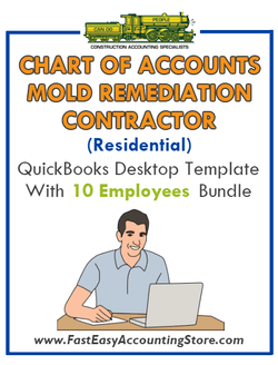 Mold Remediation Contractor Residential QuickBooks Chart Of Accounts Desktop Version With 0-10 Employees Bundle - Fast Easy Accounting Store