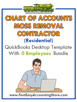 Moss Removal Contractor Residential QuickBooks Chart Of Accounts Desktop Version With 0 Employees Bundle - Fast Easy Accounting Store