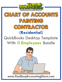 Painting Contractor Residential QuickBooks Chart Of Accounts Desktop Version With 0 Employees Bundle - Fast Easy Accounting Store