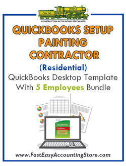 Painting Contractor Residential QuickBooks Setup Desktop Template 5 Employees Bundle - Fast Easy Accounting Store
