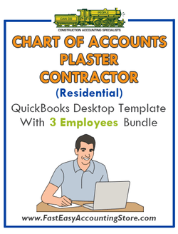 Plaster Contractor Residential QuickBooks Chart Of Accounts Desktop Version With 0-3 Employees Bundle - Fast Easy Accounting Store