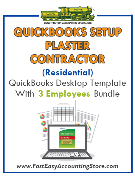 Plaster Contractor Residential QuickBooks Setup Desktop Template 0-3 Employees Bundle - Fast Easy Accounting Store