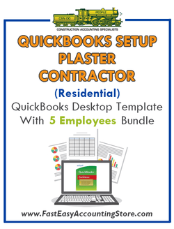 Plaster Contractor Residential QuickBooks Setup Desktop Template 0-5 Employees Bundle - Fast Easy Accounting Store