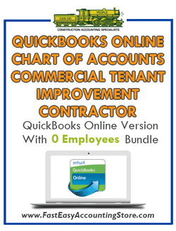 Commercial Tenant Improvement Contractor QuickBooks Online Chart Of Accounts With 0 Employees Bundle - Fast Easy Accounting Store
