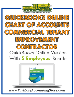 Commercial Tenant Improvement Contractor QuickBooks Online Chart Of Accounts With 0-5 Employees Bundle - Fast Easy Accounting Store