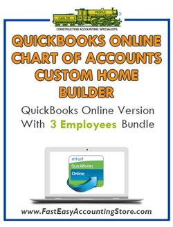 Custom Home Builder QuickBooks Online Chart Of Accounts With 0-3 Employees Bundle - Fast Easy Accounting Store