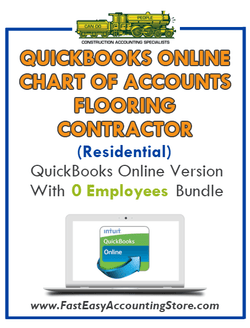 Flooring Contractor Residential QuickBooks Online Chart Of Accounts With 0 Employees Bundle - Fast Easy Accounting Store