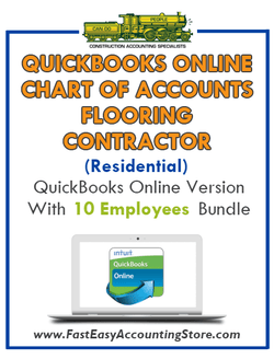 Flooring Contractor Residential QuickBooks Online Chart Of Accounts With 0-10 Employees Bundle - Fast Easy Accounting Store