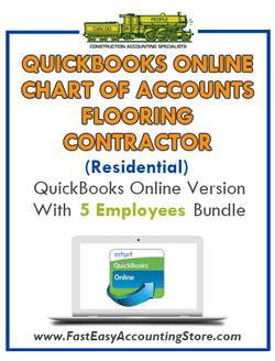 Flooring Contractor Residential QuickBooks Online Chart Of Accounts With 0-5 Employees Bundle - Fast Easy Accounting Store