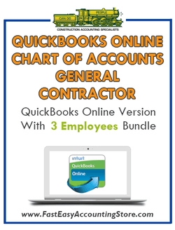 General Contractor QuickBooks Online Chart Of Accounts With 0-3 Employees Bundle - Fast Easy Accounting Store