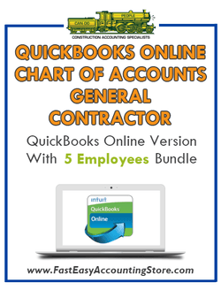 General Contractor QuickBooks Online Chart Of Accounts With 0-5 Employees Bundle - Fast Easy Accounting Store