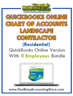 Landscape Contractor Residential QuickBooks Online Chart Of Accounts With 0 Employees Bundle - Fast Easy Accounting Store