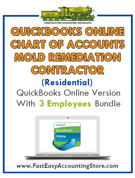 Mold Remediation Contractor Residential QuickBooks Online Chart Of Accounts With 0-3 Employees Bundle - Fast Easy Accounting Store