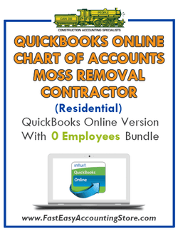 Moss Removal Contractor Residential QuickBooks Online Chart Of Accounts With 0 Employees Bundle - Fast Easy Accounting Store