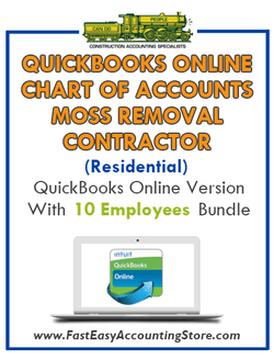 Moss Removal Contractor Residential QuickBooks Online Chart Of Accounts With 0-10 Employees Bundle - Fast Easy Accounting Store