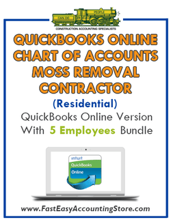 Moss Removal Contractor Residential QuickBooks Online Chart Of Accounts With 0-5 Employees Bundle - Fast Easy Accounting Store