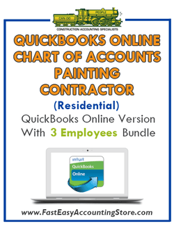 Painting Contractor Residential QuickBooks Online Chart Of Accounts With 0-3 Employees Bundle - Fast Easy Accounting Store