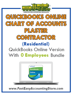Plaster Contractor Residential QuickBooks Online Chart Of Accounts With 0 Employees Bundle - Fast Easy Accounting Store