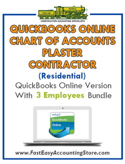 Plaster Contractor Residential QuickBooks Online Chart Of Accounts With 0-3 Employees Bundle - Fast Easy Accounting Store