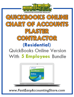 Plaster Contractor Residential QuickBooks Online Chart Of Accounts With 0-5 Employees Bundle - Fast Easy Accounting Store