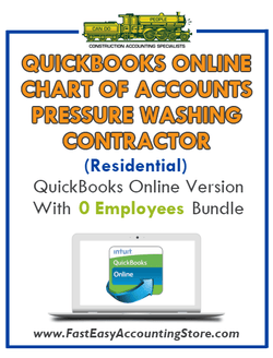Pressure Washing Contractor Residential QuickBooks Online Chart Of Accounts With 0 Employees Bundle - Fast Easy Accounting Store