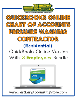 Pressure Washing Contractor Residential QuickBooks Online Chart Of Accounts With 0-3 Employees Bundle - Fast Easy Accounting Store