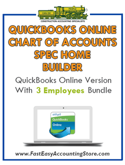 Spec Home Builder QuickBooks Online Chart Of Accounts With 0-3 Employees Bundle - Fast Easy Accounting Store