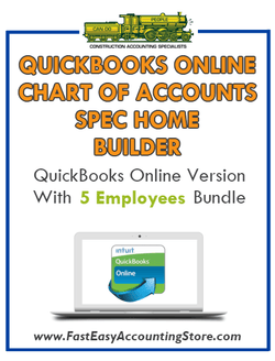 Spec Home Builder QuickBooks Online Chart Of Accounts With 0-5 Employees Bundle - Fast Easy Accounting Store