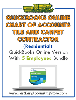 Tile And Carpet Contractor Residential QuickBooks Online Chart Of Accounts With 0-5 Employees Bundle - Fast Easy Accounting Store