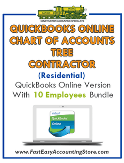 Tree Contractor Residential QuickBooks Online Chart Of Accounts With 0-10 Employees Bundle - Fast Easy Accounting Store