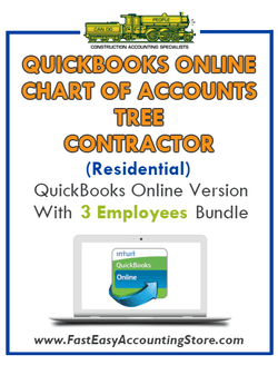 Tree Contractor Residential QuickBooks Online Chart Of Accounts With 0-3 Employees Bundle - Fast Easy Accounting Store