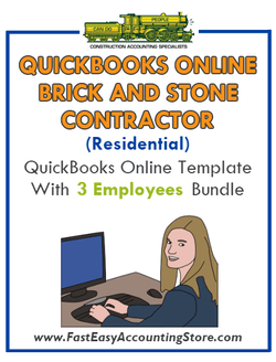 Brick And Stone Contractor Residential QuickBooks Online Setup Template With 0-3 Employees Bundle - Fast Easy Accounting Store