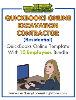 Excavation Contractor Residential QuickBooks Online Setup Template With 0-10 Employees Bundle - Fast Easy Accounting Store