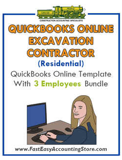 Excavation Contractor Residential QuickBooks Online Setup Template With 0-3 Employees Bundle - Fast Easy Accounting Store