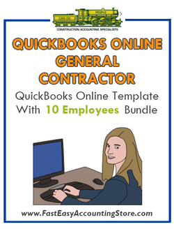 General Contractor QuickBooks Online Setup Template With 0-10 Employees Bundle - Fast Easy Accounting Store