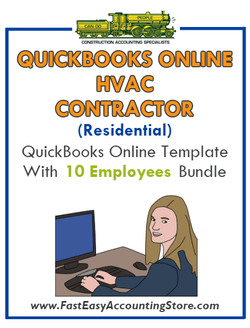 HVAC Contractor Residential QuickBooks Online Setup Template With 0-10 Employees Bundle - Fast Easy Accounting Store